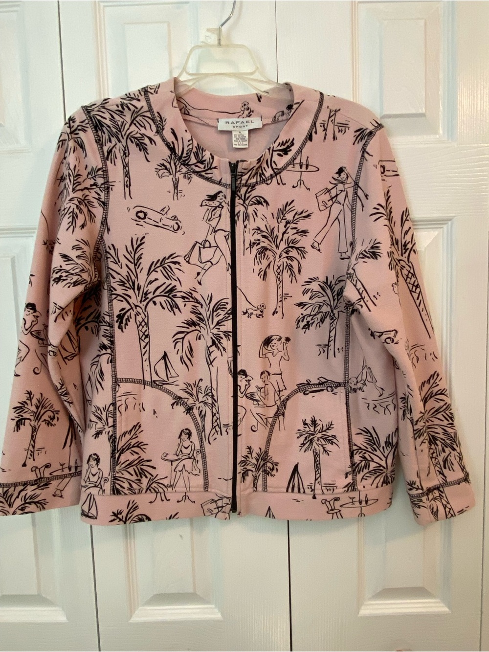 Rafael Pink Print Zip-Front Cardigan